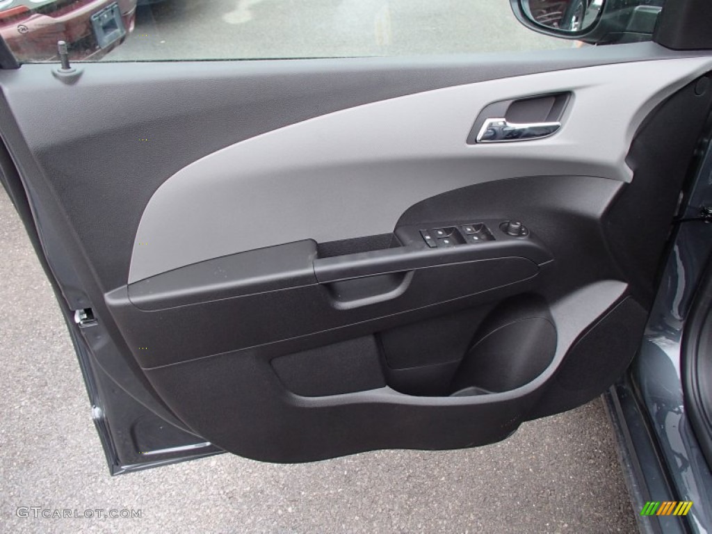 2013 Chevrolet Sonic LTZ Sedan Jet Black/Dark Titanium Door Panel Photo #78120860