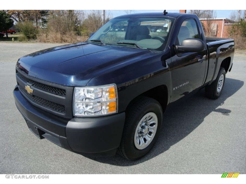 2008 Silverado 1500 Work Truck Regular Cab - Dark Blue Metallic / Dark Titanium photo #2