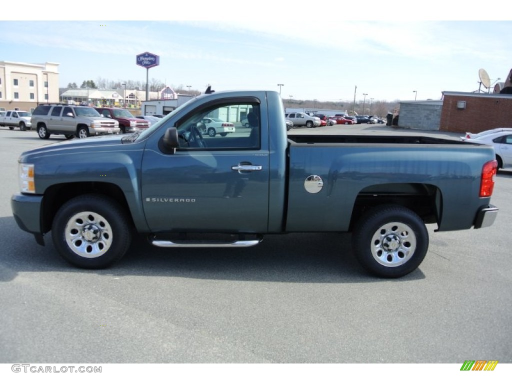 2009 Silverado 1500 LS Regular Cab - Blue Granite Metallic / Dark Titanium photo #3