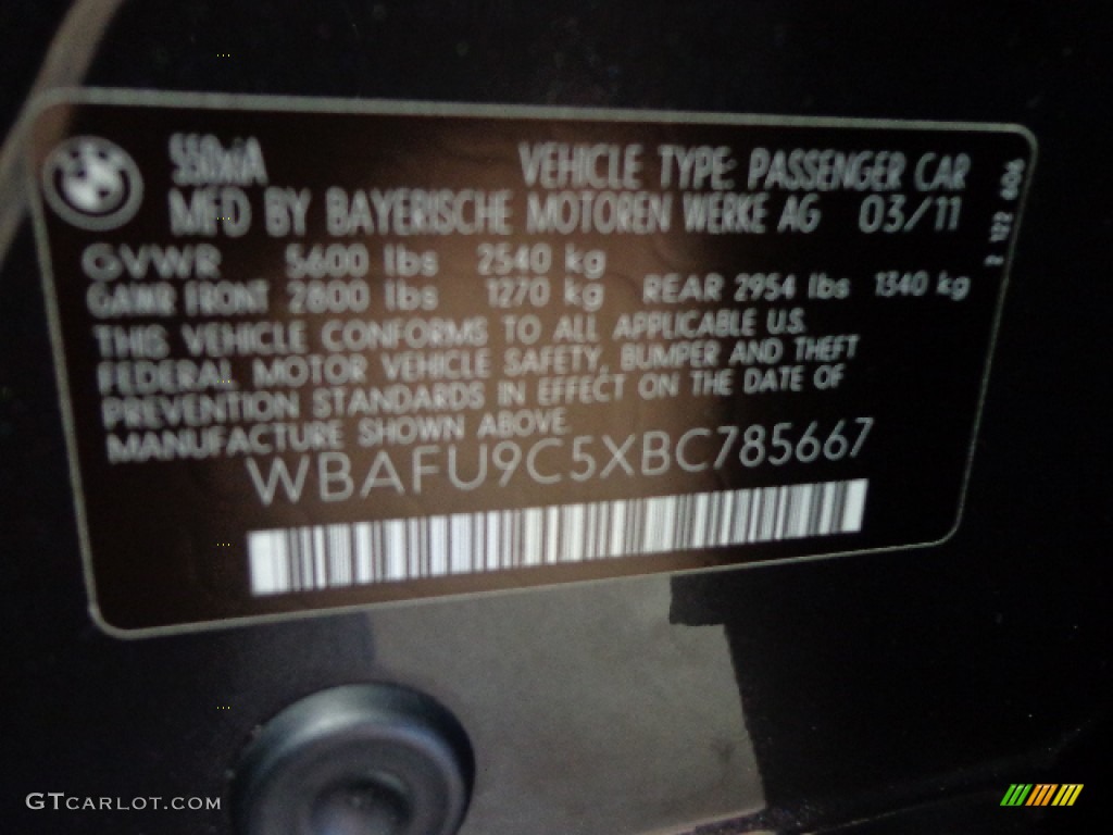 2011 5 Series 550i xDrive Sedan - Dark Graphite Metallic / Oyster/Black photo #31
