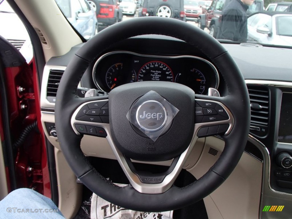 2014 Jeep Grand Cherokee Limited 4x4 New Zealand Black/Light Frost Steering Wheel Photo #78124890