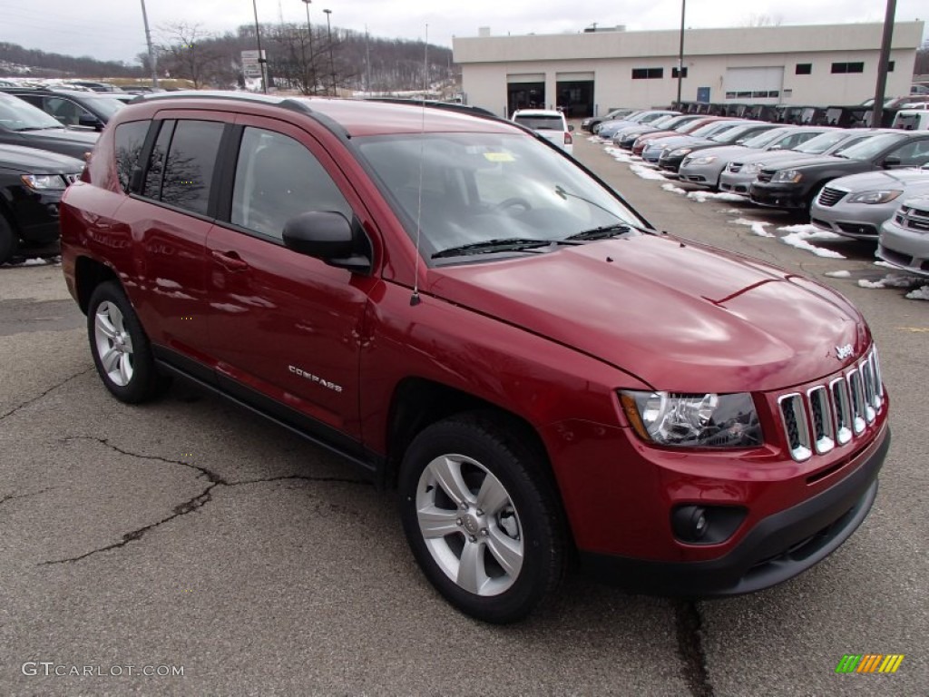 Deep Cherry Red Crystal Pearl 2014 Jeep Compass Sport 4x4 Exterior Photo #78126023