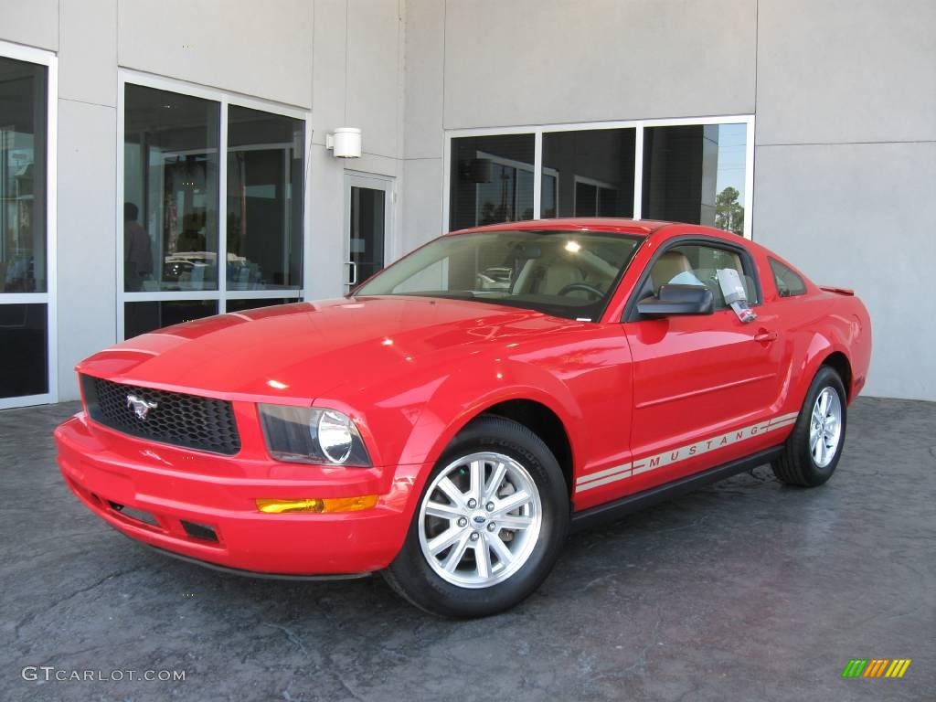 2007 Mustang V6 Premium Coupe - Torch Red / Medium Parchment photo #1