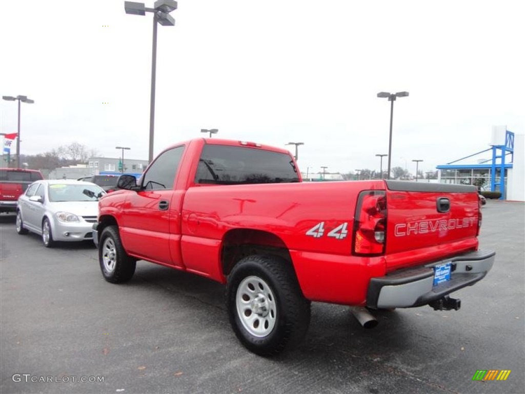 2007 Silverado 1500 Classic Work Truck Regular Cab 4x4 - Victory Red / Dark Charcoal photo #3