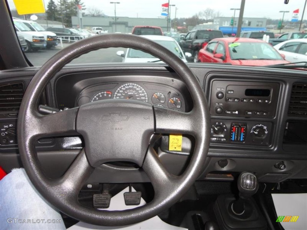 2007 Chevrolet Silverado 1500 Classic Work Truck Regular Cab 4x4 Dark Charcoal Steering Wheel Photo #78127629