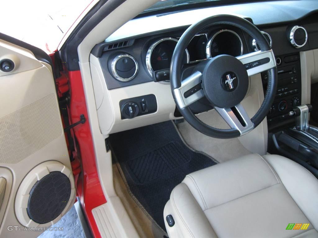 2007 Mustang V6 Premium Coupe - Torch Red / Medium Parchment photo #11