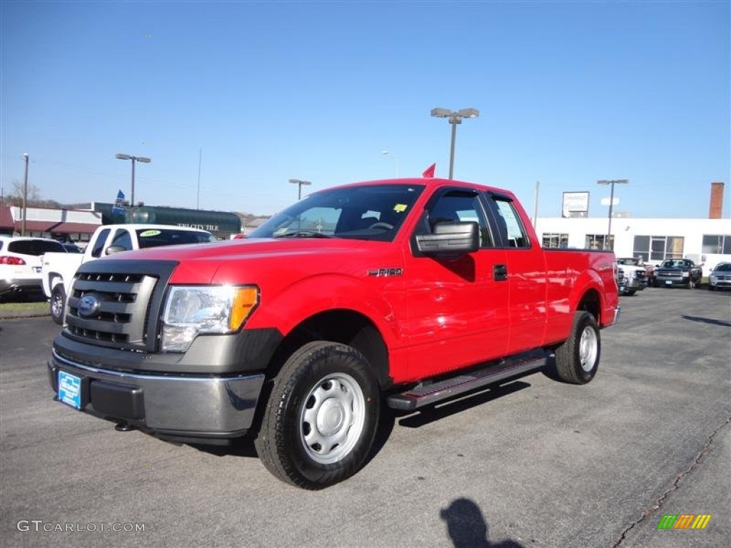 Vermillion Red 2010 Ford F150 XL SuperCab 4x4 Exterior Photo #78129195