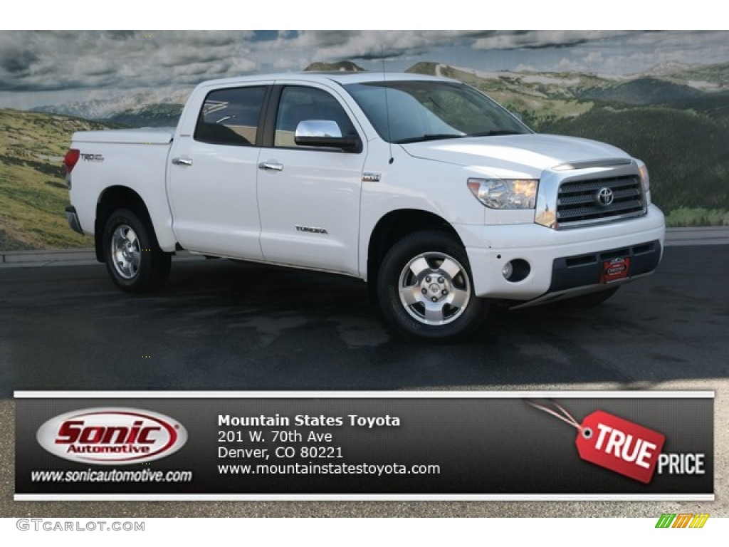 2008 Tundra Limited CrewMax 4x4 - Super White / Red Rock photo #1
