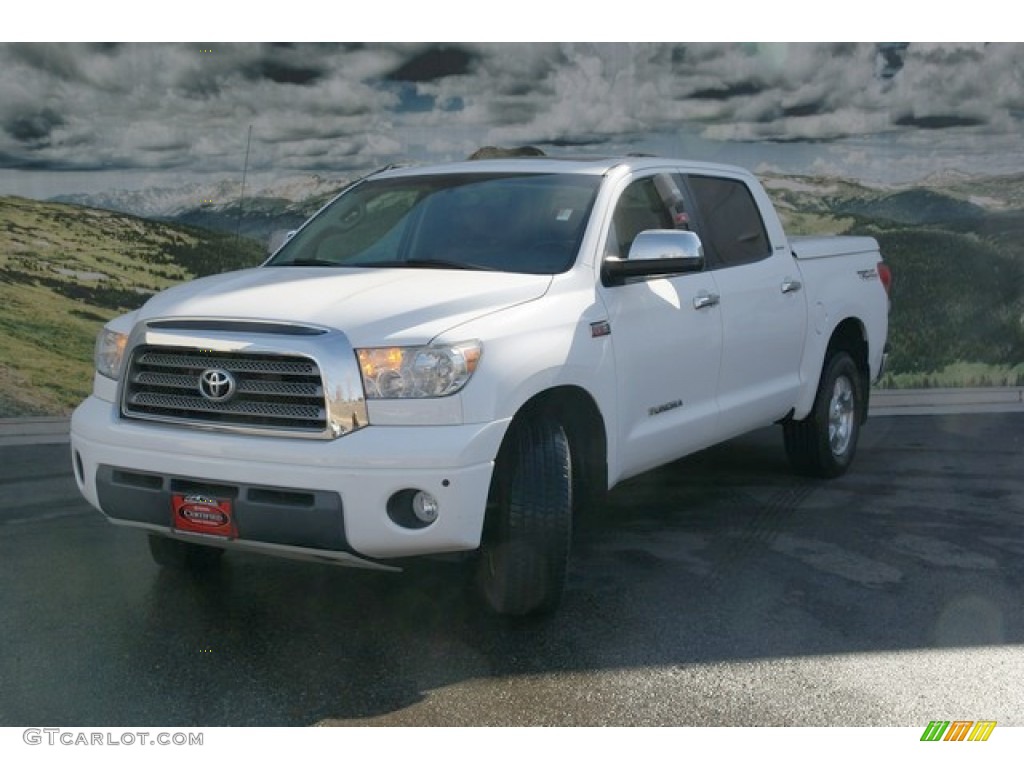 2008 Tundra Limited CrewMax 4x4 - Super White / Red Rock photo #4