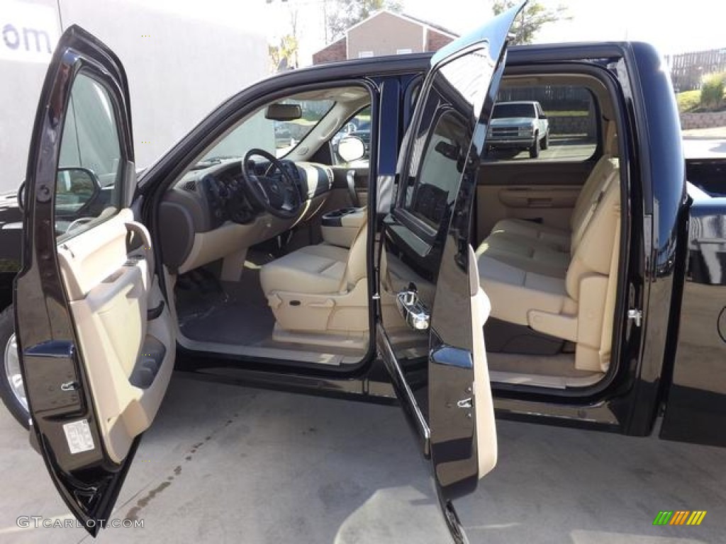 2013 Sierra 1500 SLE Crew Cab - Onyx Black / Very Dark Cashmere/Light Cashmere photo #9