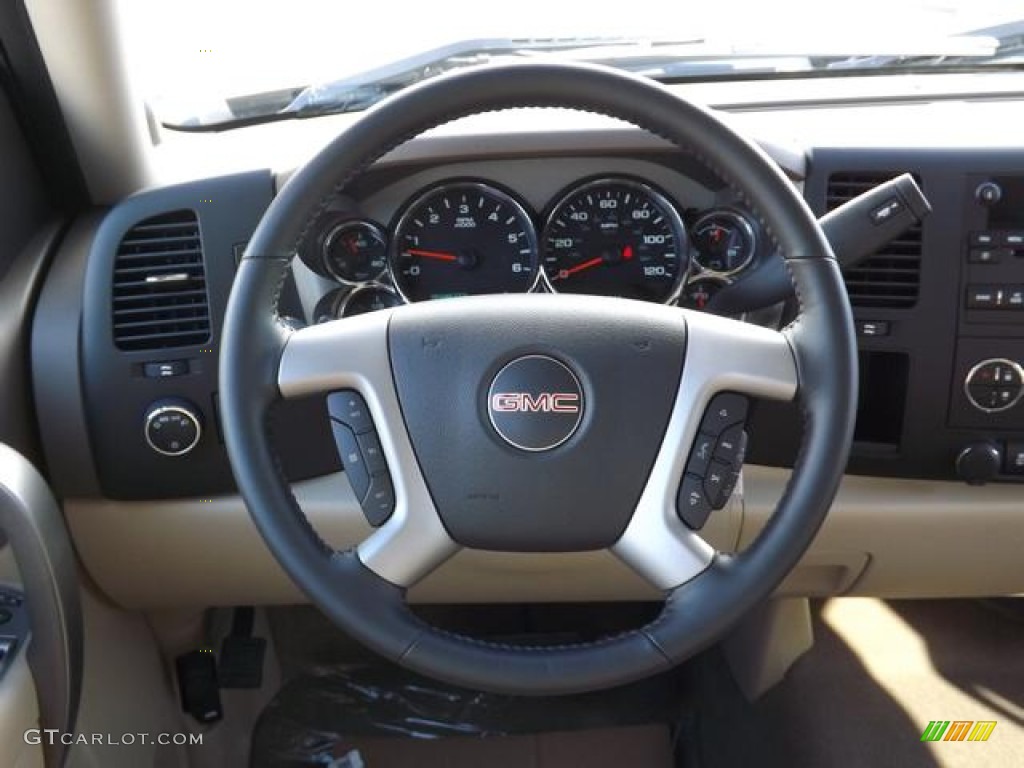 2013 Sierra 1500 SLE Crew Cab - Onyx Black / Very Dark Cashmere/Light Cashmere photo #19
