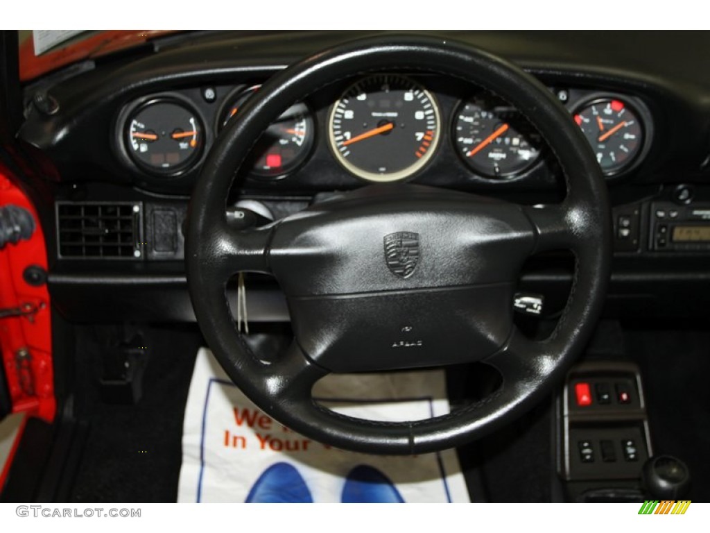1997 Porsche 911 Carrera Cabriolet Black Steering Wheel Photo #78132620