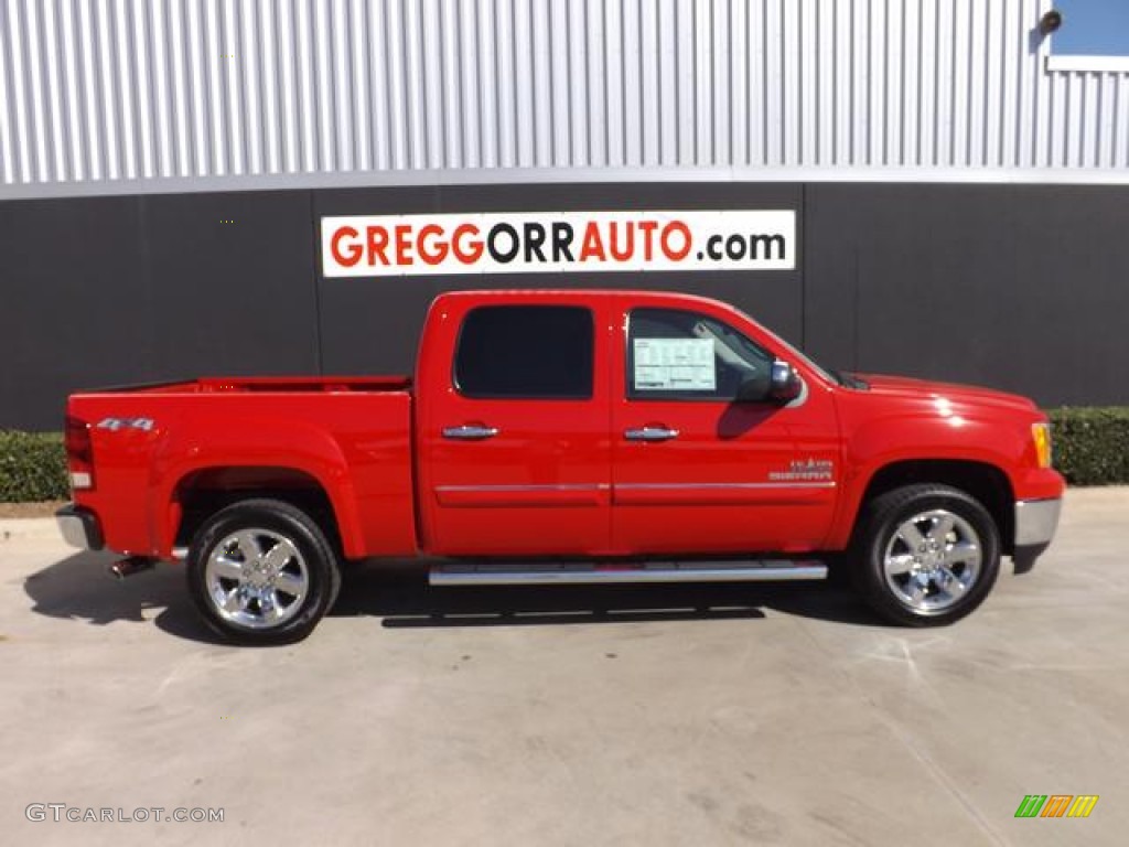 2013 Sierra 1500 SLE Crew Cab 4x4 - Fire Red / Ebony photo #3