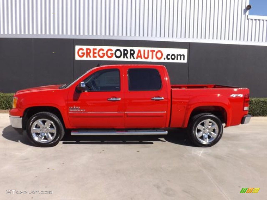 2013 Sierra 1500 SLE Crew Cab 4x4 - Fire Red / Ebony photo #4