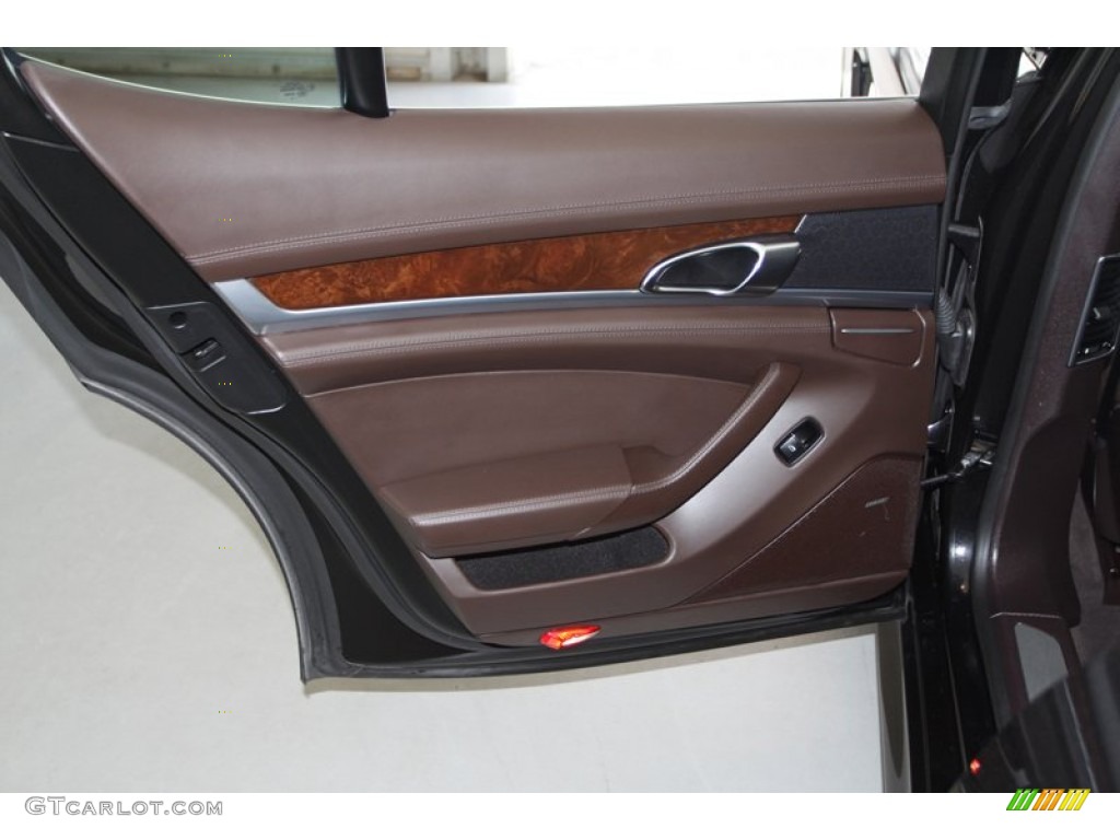 2010 Porsche Panamera S Espresso Natural Leather Door Panel Photo #78133518