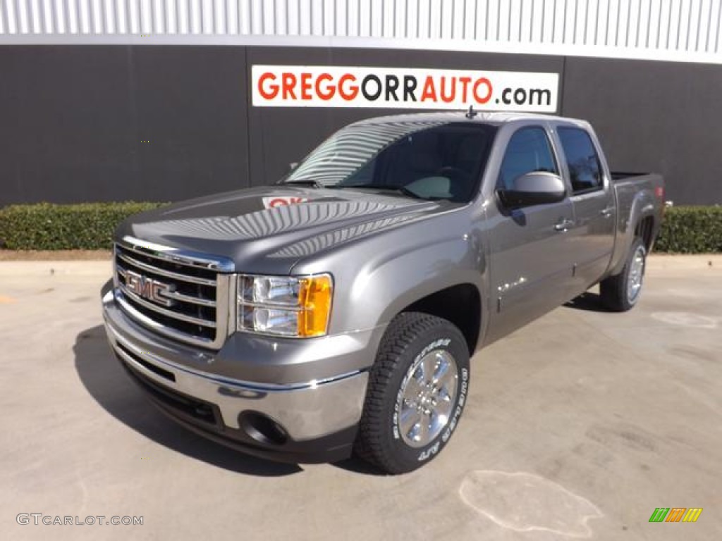 2013 Sierra 1500 SLT Crew Cab 4x4 - Steel Gray Metallic / Light Titanium/Dark Titanium photo #2