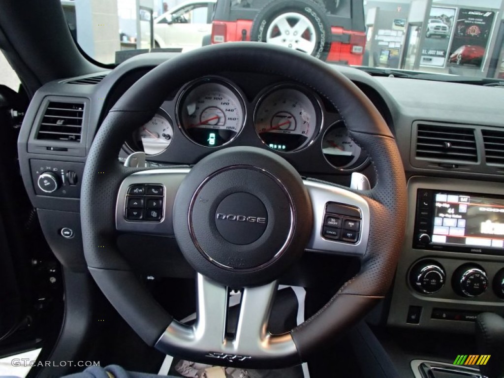 2013 Dodge Challenger SRT8 392 Dark Slate Gray Steering Wheel Photo #78134862