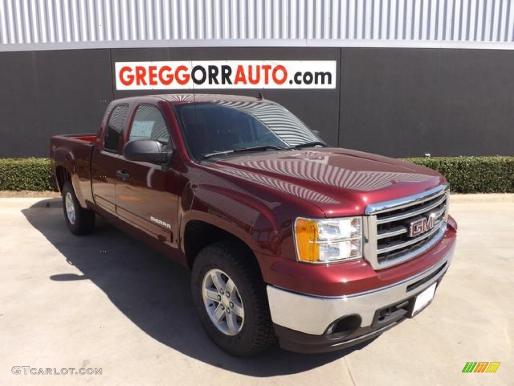 2013 Sierra 1500 SLE Extended Cab 4x4 - Sonoma Red Metallic / Ebony photo #1
