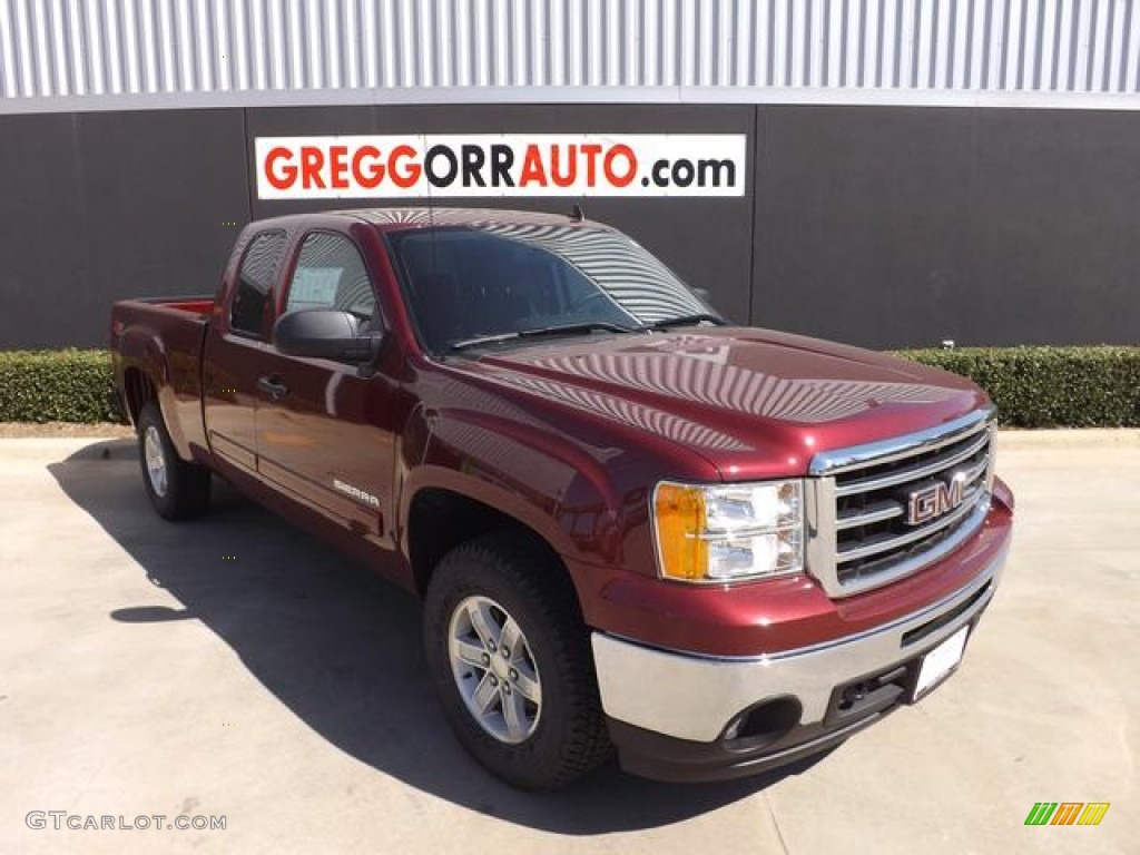 2013 Sierra 1500 SLE Extended Cab 4x4 - Sonoma Red Metallic / Ebony photo #1