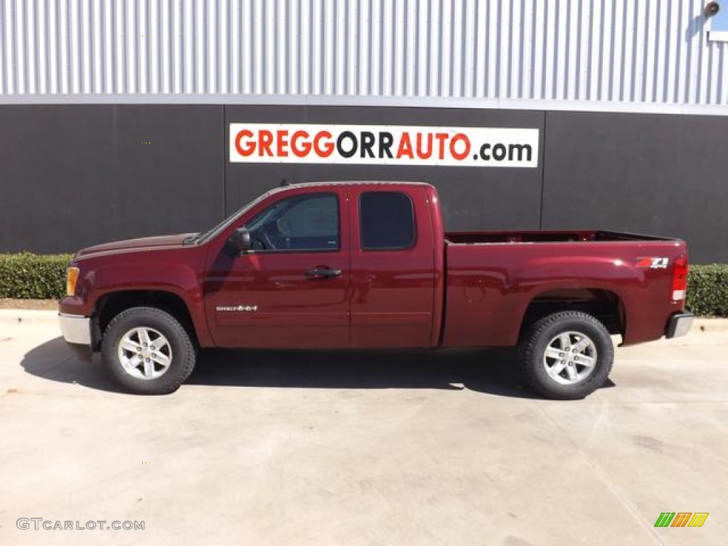 2013 Sierra 1500 SLE Extended Cab 4x4 - Sonoma Red Metallic / Ebony photo #4