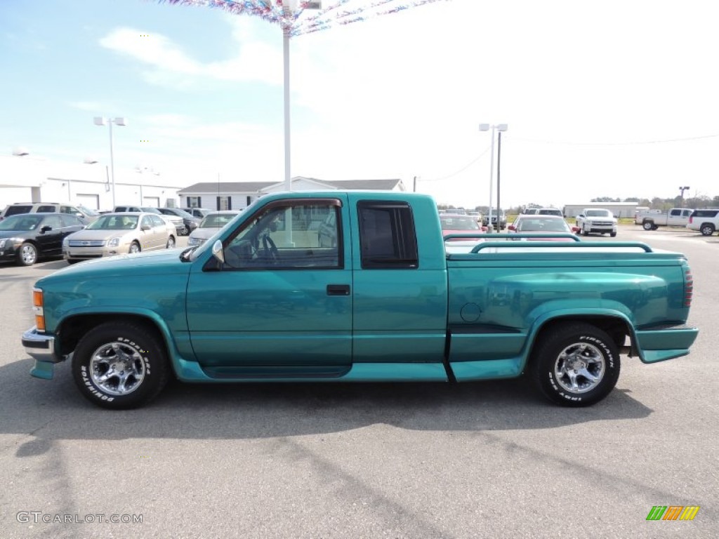 1994 C/K C1500 Extended Cab - Bright Teal Metallic / Gray photo #3