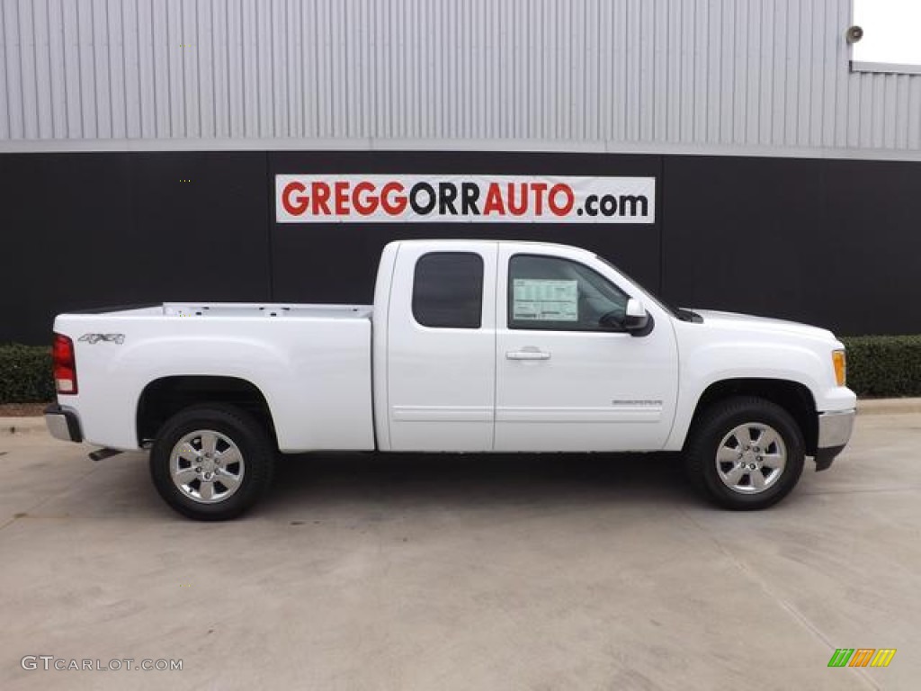 2013 Sierra 1500 SLT Extended Cab 4x4 - Summit White / Light Titanium/Dark Titanium photo #3