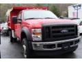 2009 Red Ford F550 Super Duty XL SuperCab Chassis 4x4 Dump Truck  photo #3