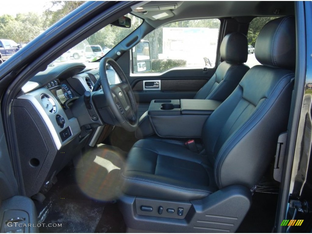 Black Interior 2013 Ford F150 Lariat SuperCab Photo #78136728