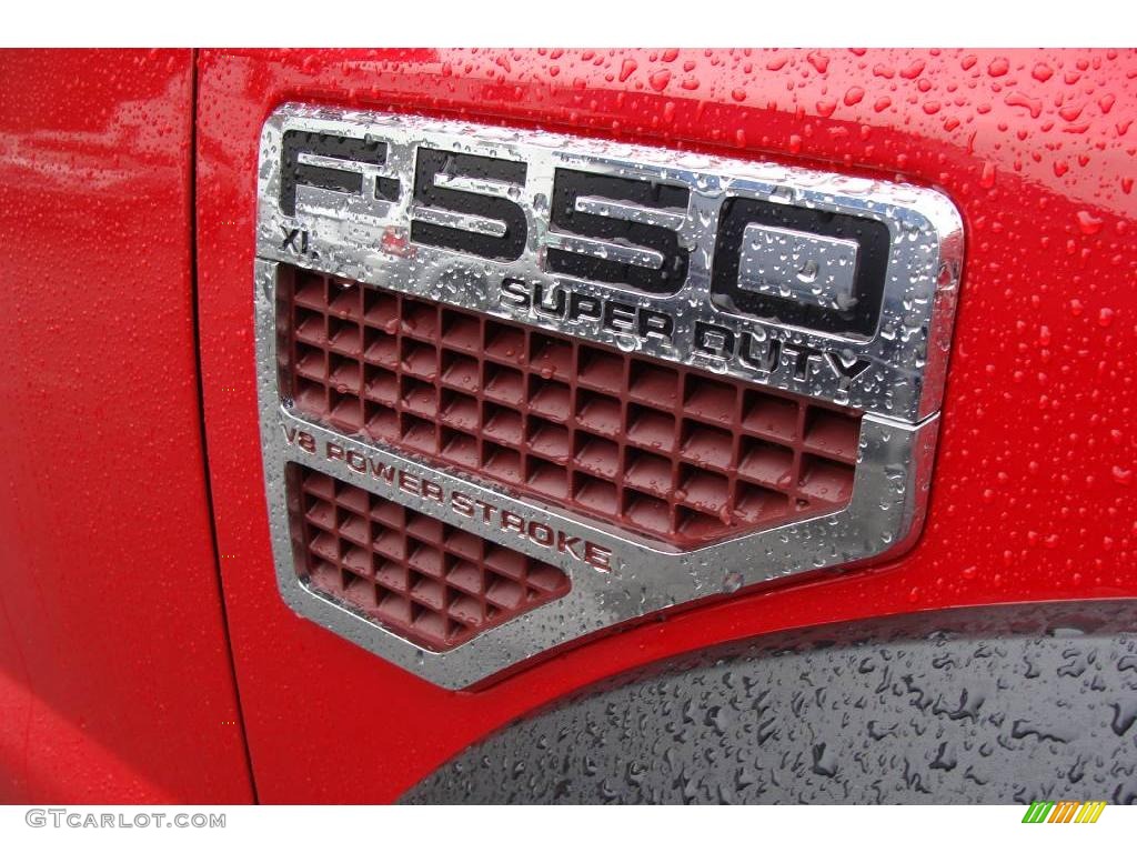 2009 F550 Super Duty XL SuperCab Chassis 4x4 Dump Truck - Red / Medium Stone photo #5