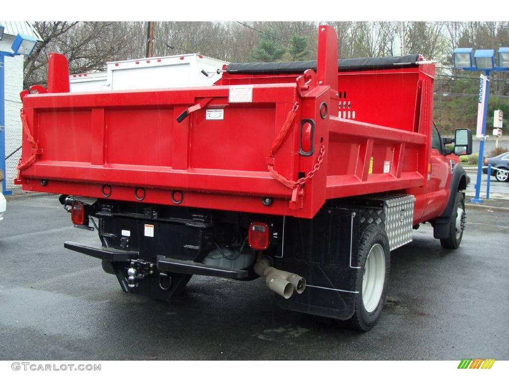 2009 F550 Super Duty XL SuperCab Chassis 4x4 Dump Truck - Red / Medium Stone photo #8