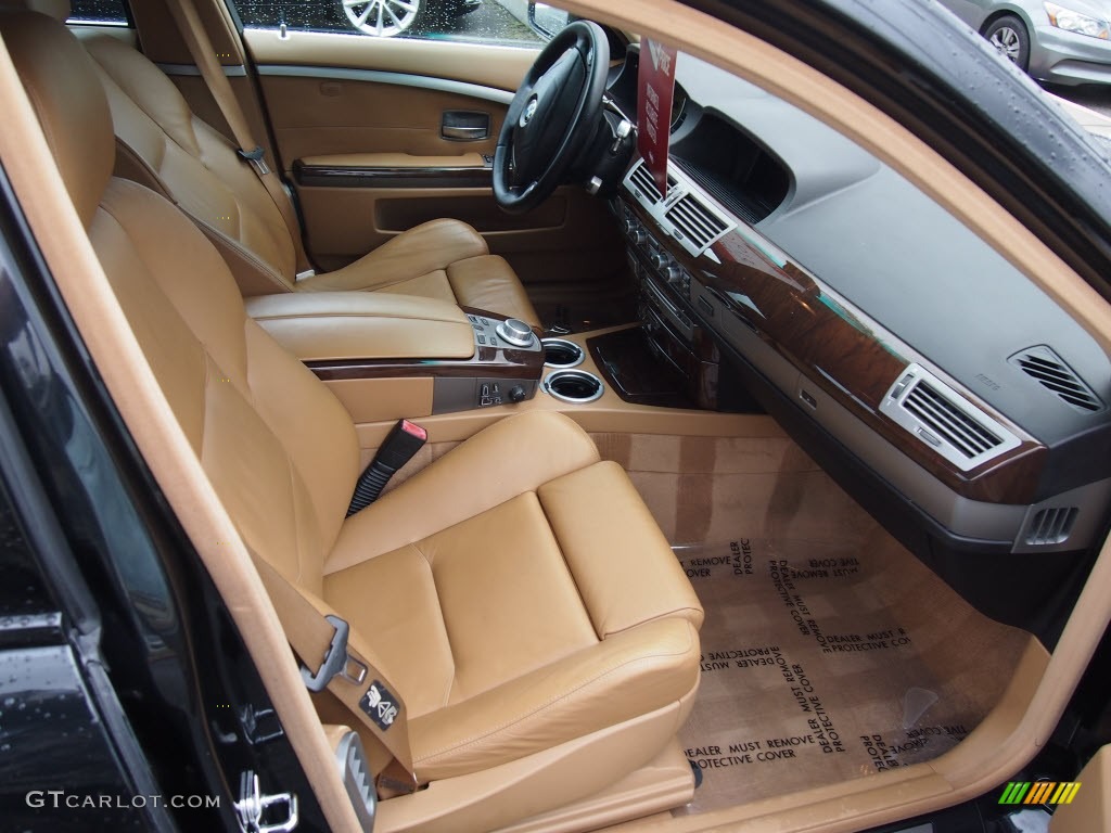 Black/Natural Brown Interior 2006 BMW 7 Series 750i Sedan Photo #78137220