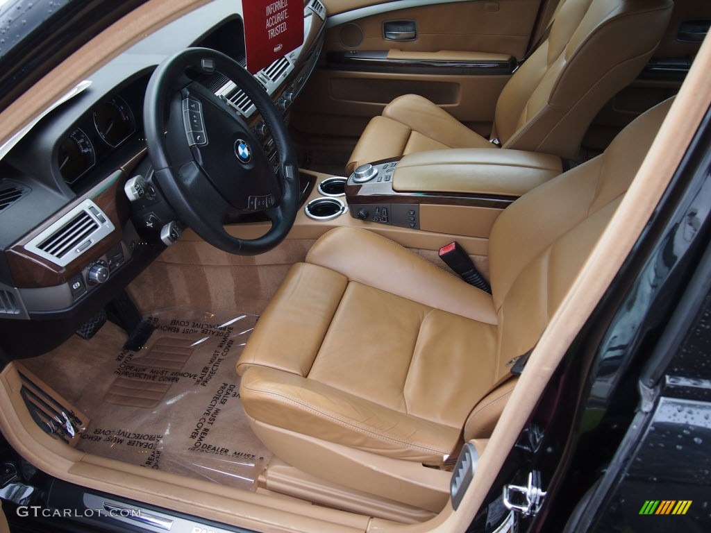 Black/Natural Brown Interior 2006 BMW 7 Series 750i Sedan Photo #78137498