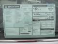 2013 Honda Accord LX Sedan Window Sticker