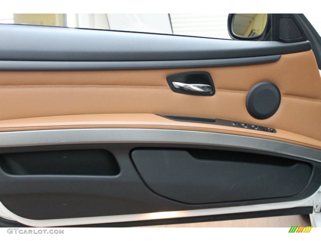 2011 BMW 3 Series 335is Convertible Saddle Brown Dakota Leather Door Panel Photo #78139455