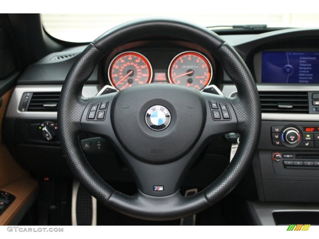 2011 BMW 3 Series 335is Convertible Saddle Brown Dakota Leather Steering Wheel Photo #78139660