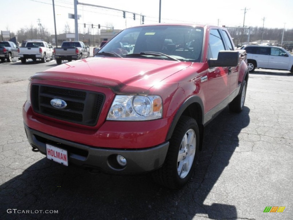 2006 F150 FX4 SuperCab 4x4 - Bright Red / Black/Medium Flint photo #3