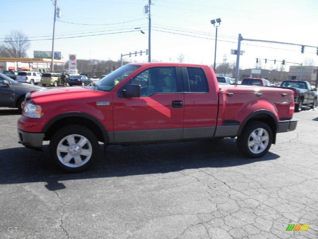 2006 F150 FX4 SuperCab 4x4 - Bright Red / Black/Medium Flint photo #4