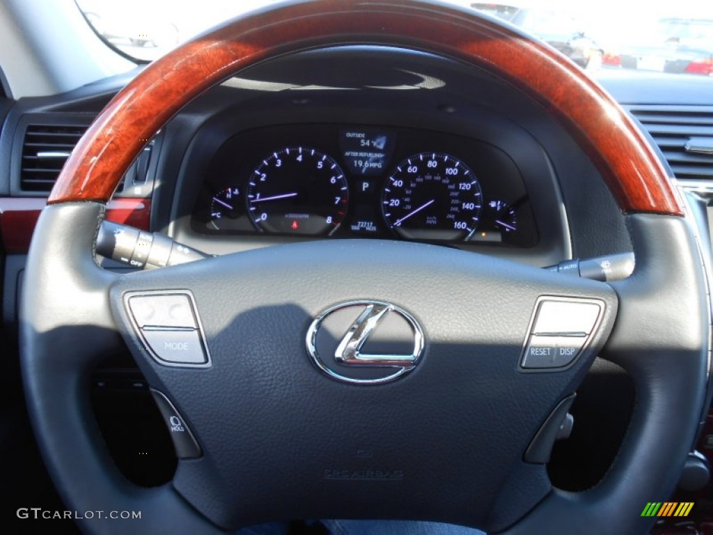 2008 Lexus LS 460 Black Steering Wheel Photo #78141151