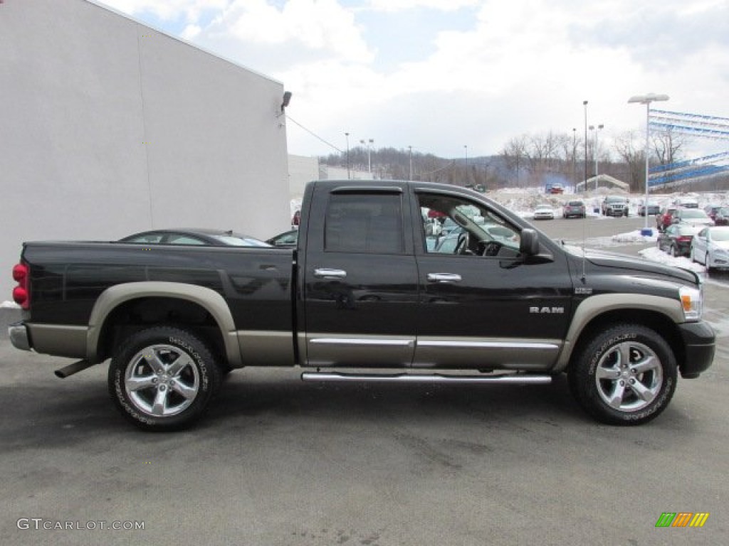 Brilliant Black Crystal Pearl 2008 Dodge Ram 1500 Laramie Quad Cab 4x4 Exterior Photo #78141588