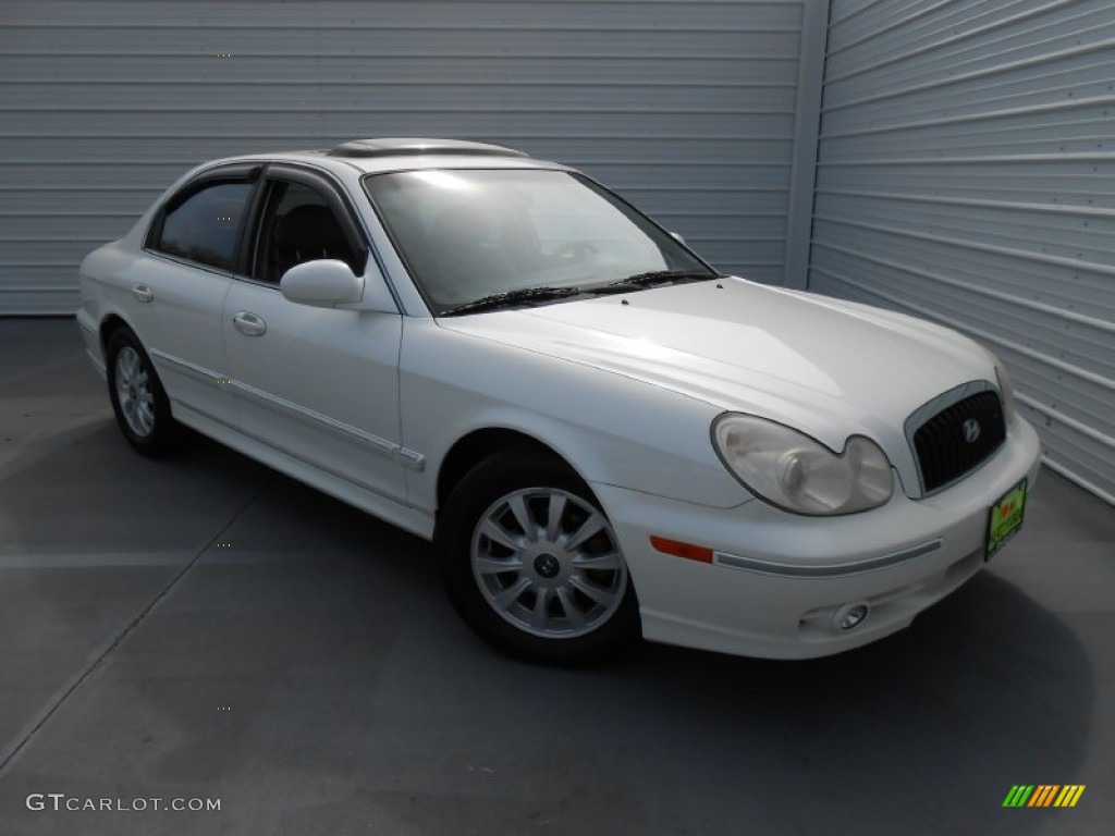 2005 Sonata LX V6 - Powder White Pearl / Beige photo #1