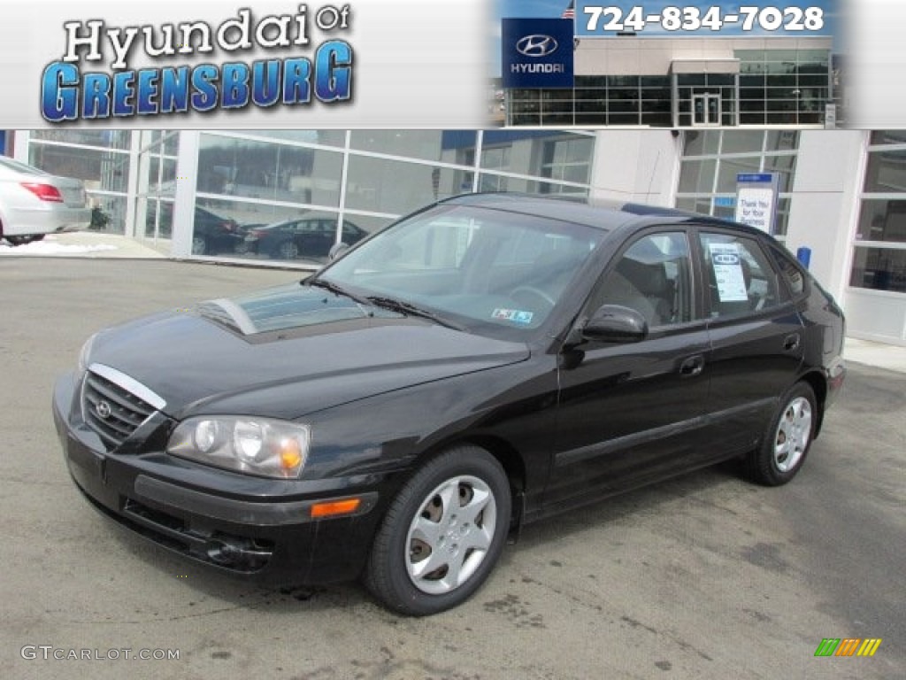 2006 Elantra GT Hatchback - Ebony Black / Gray photo #1