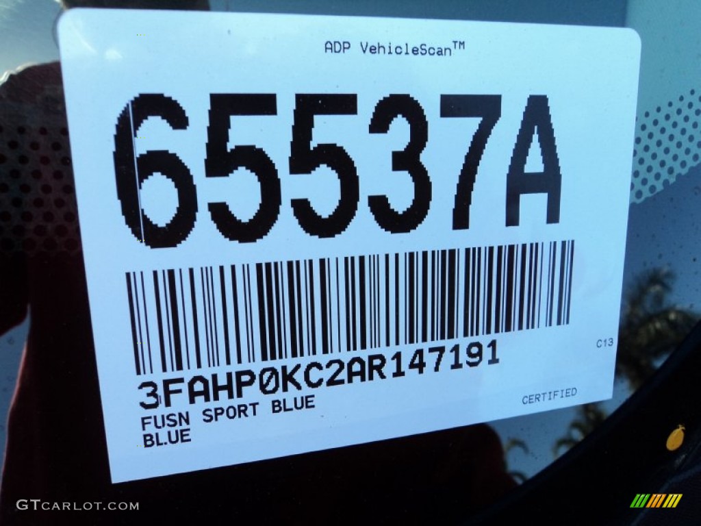 2010 Fusion Sport - Sport Blue Metallic / Charcoal Black/Sport Blue photo #33