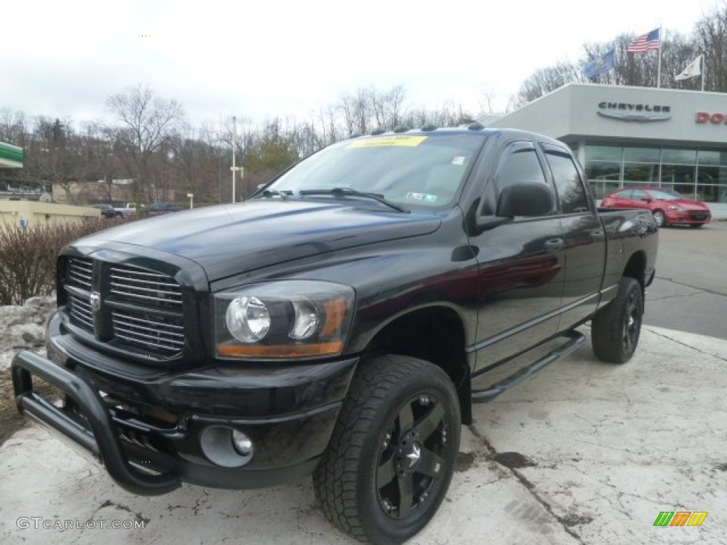 2008 Ram 1500 SLT Quad Cab 4x4 - Brilliant Black Crystal Pearl / Medium Slate Gray photo #1