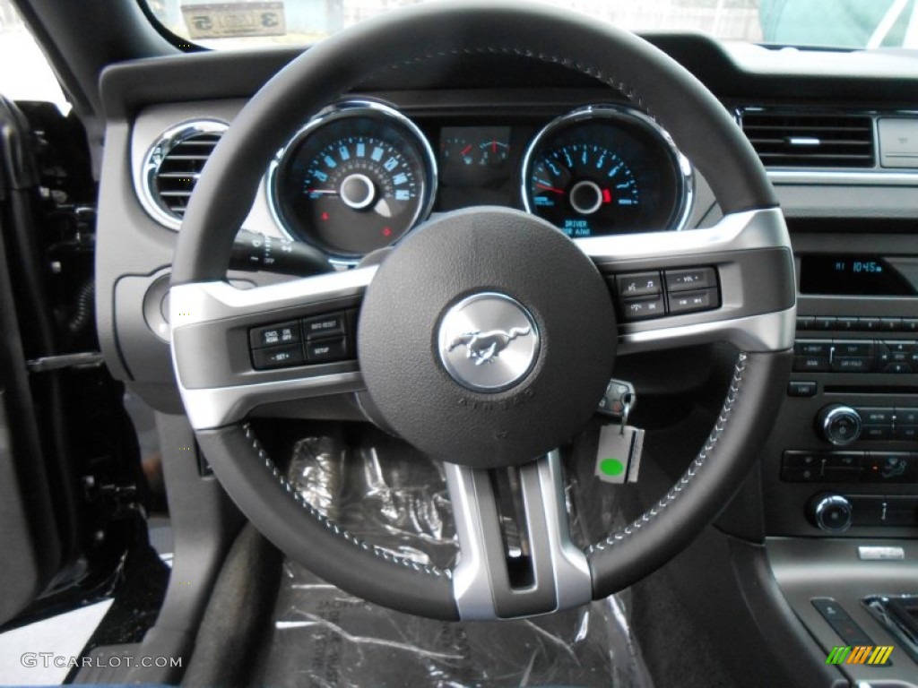 2014 Ford Mustang V6 Coupe Charcoal Black Steering Wheel Photo #78145967