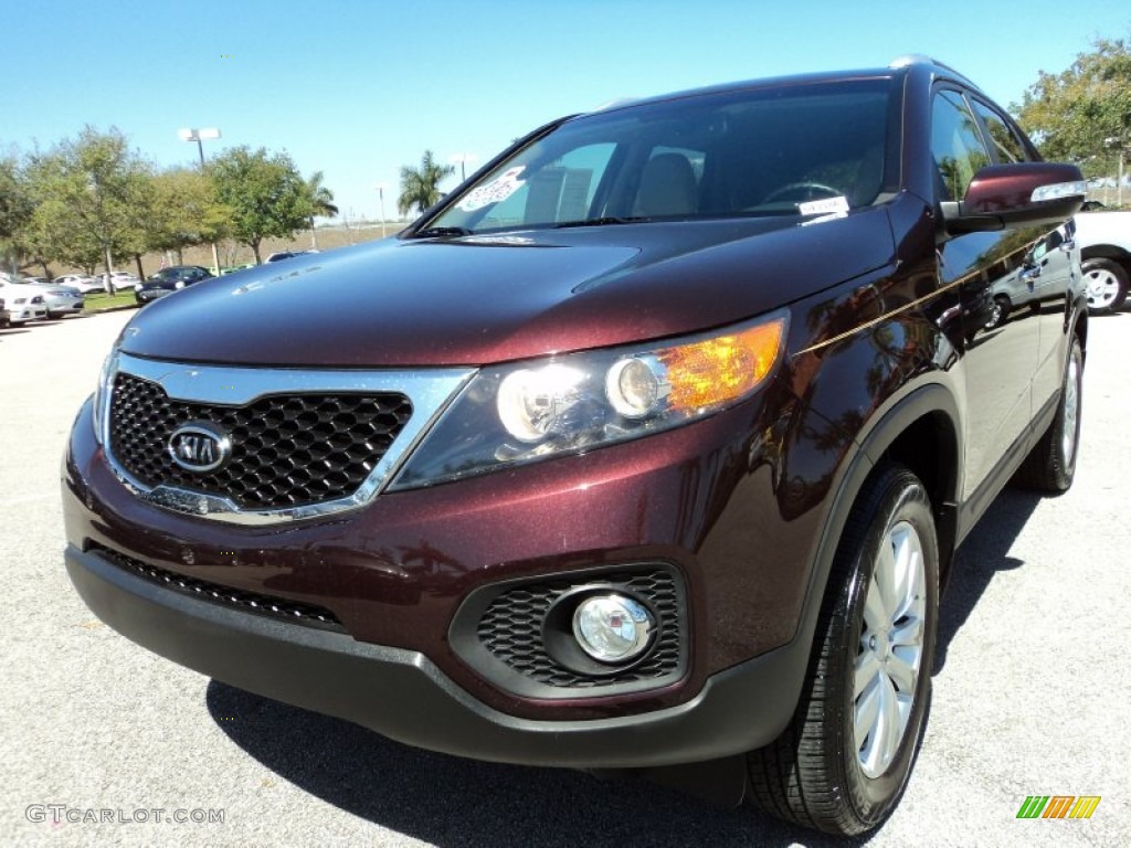 2011 Sorento EX - Dark Cherry / Beige photo #14