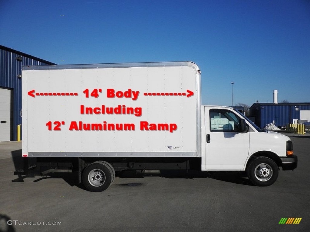 2013 Savana Cutaway 3500 Commercial Moving Truck - Summit White / Medium Pewter photo #1