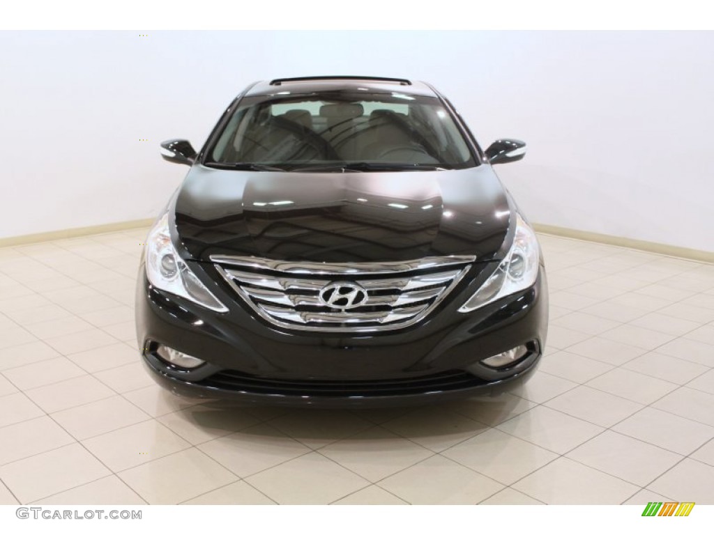 2011 Sonata Limited 2.0T - Midnight Black / Black photo #2