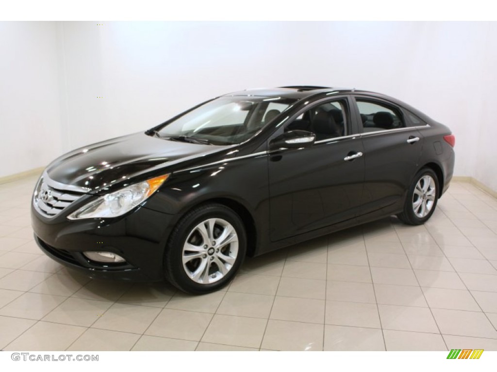 2011 Sonata Limited 2.0T - Midnight Black / Black photo #3