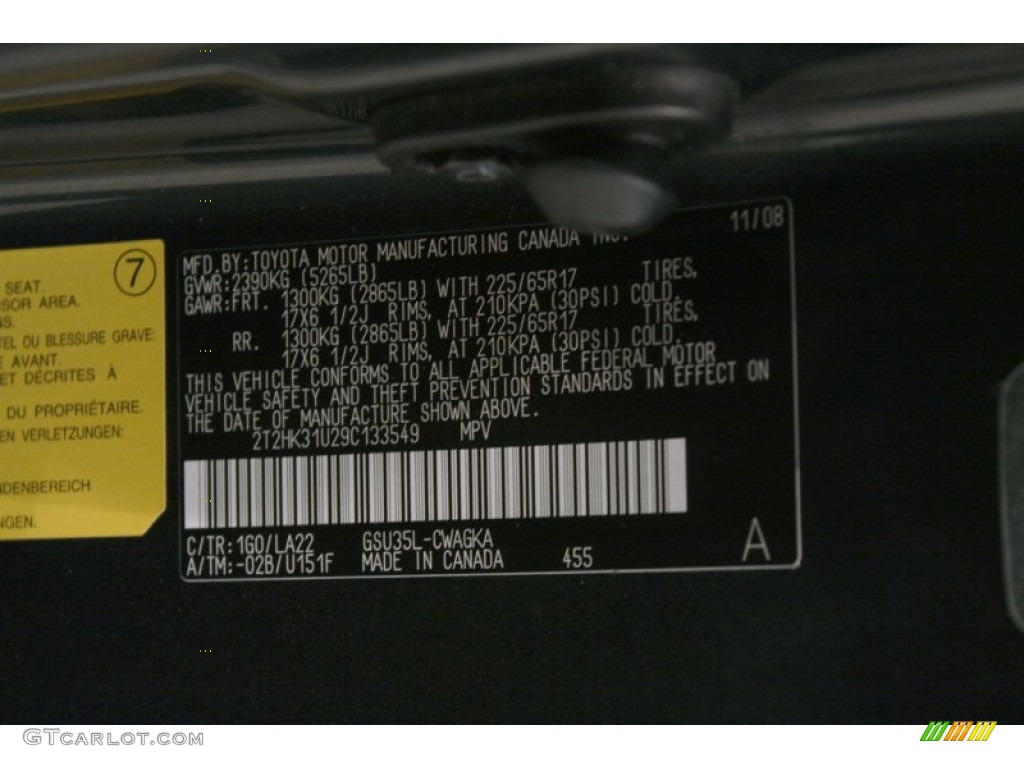 2009 RX Color Code 1G0 for Smokey Granite Photo #78149532