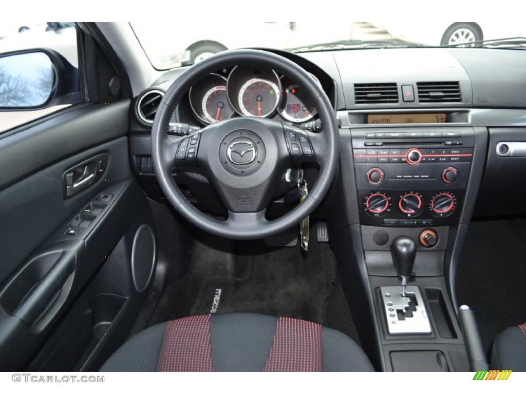 2006 Mazda MAZDA3 s Touring Sedan Black/Red Dashboard Photo #78149559